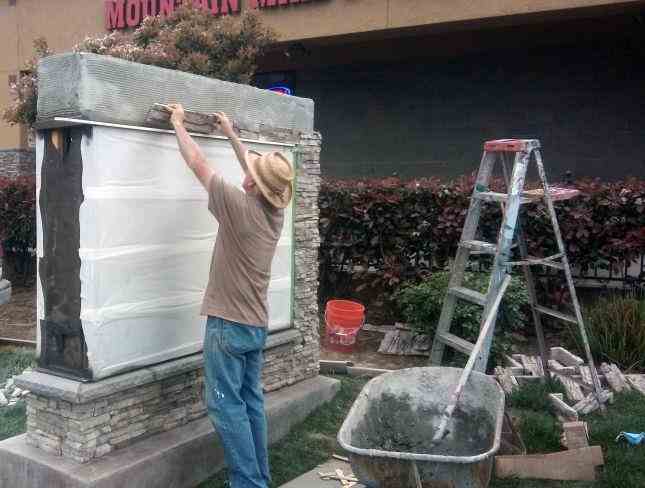 Applying high-quality materials during construction for a durable monument sign