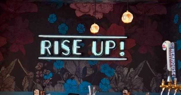 Rise Woodfire Restaurant Neon