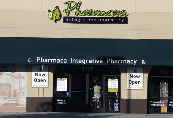 Fabric storefront awning on a commercial building